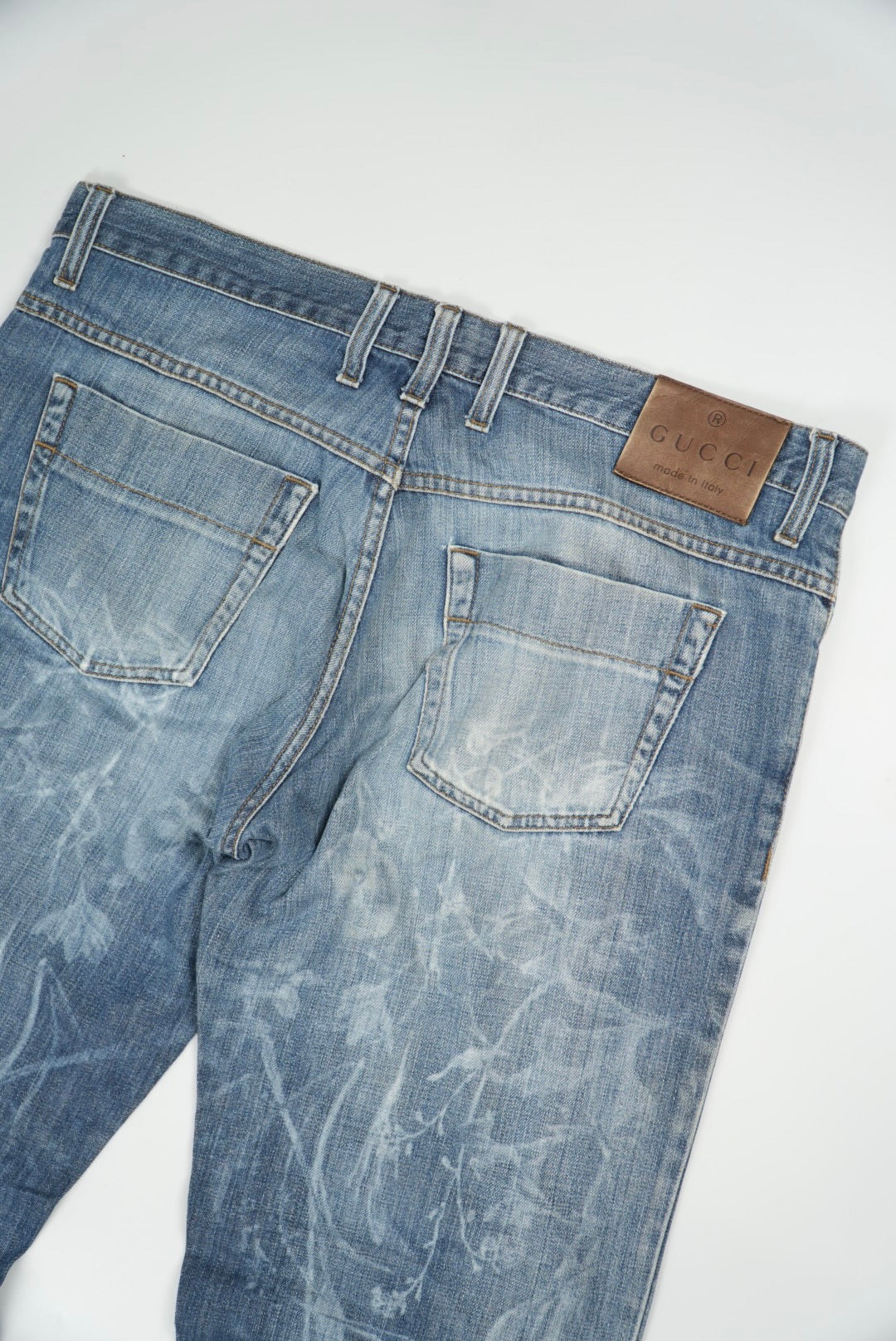 Gucci Floral Print Denim Pants