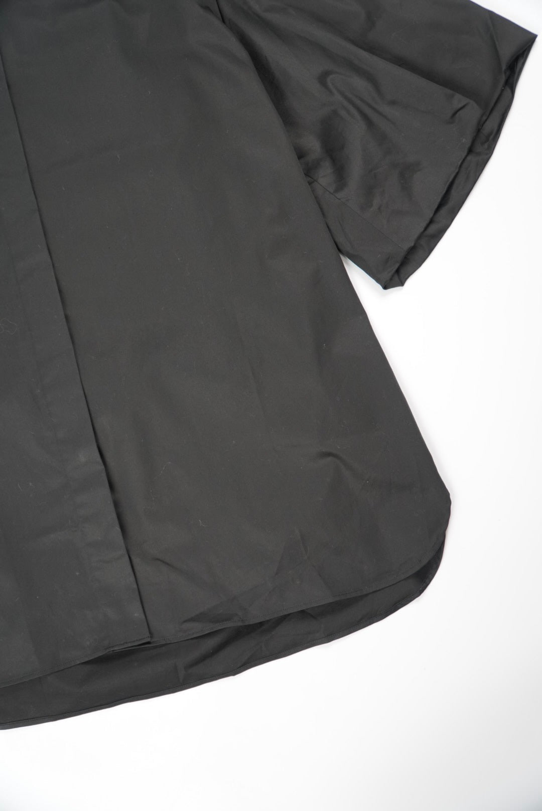 The Row Collarless Black Short Sleeve Polo