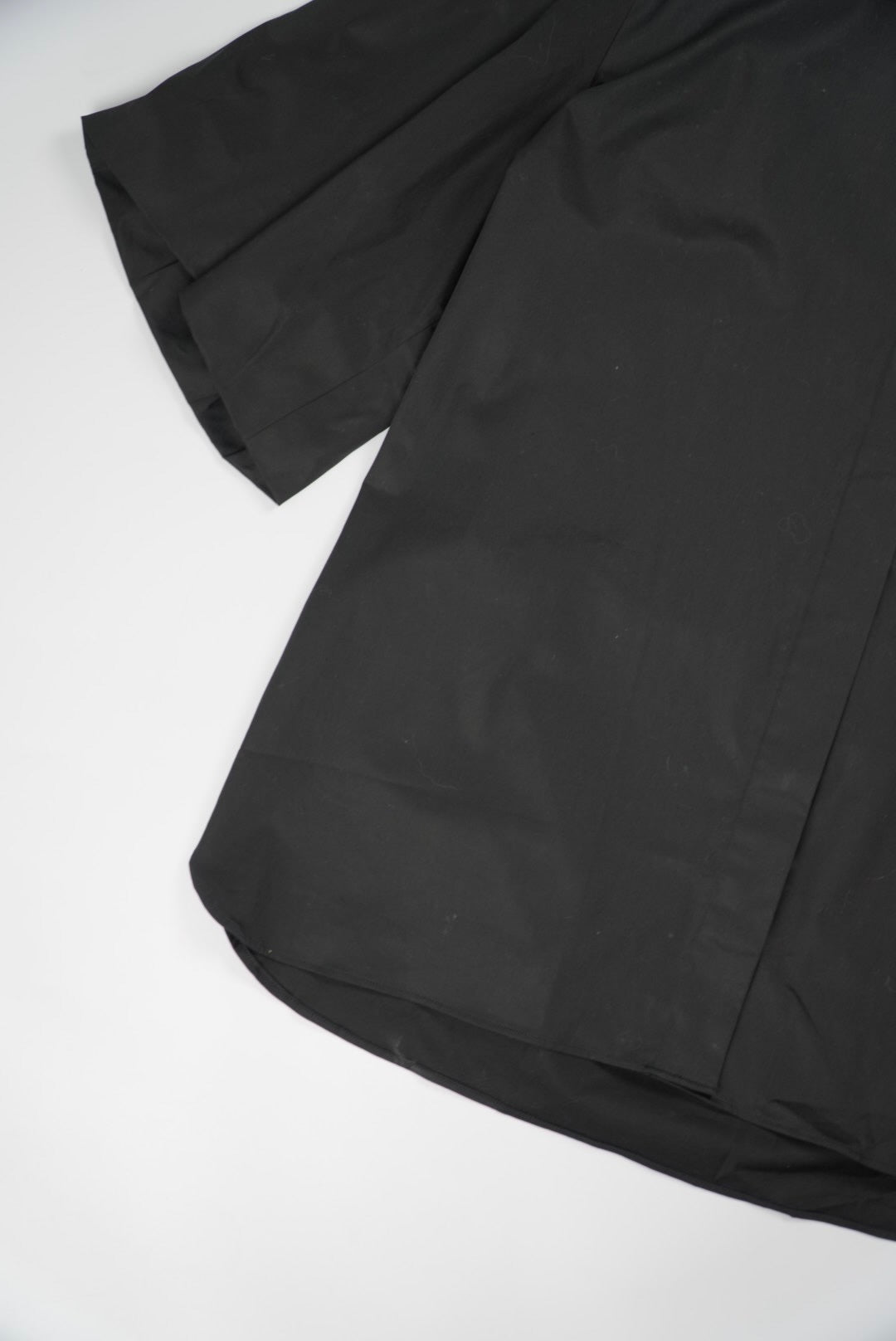 The Row Collarless Black Short Sleeve Polo