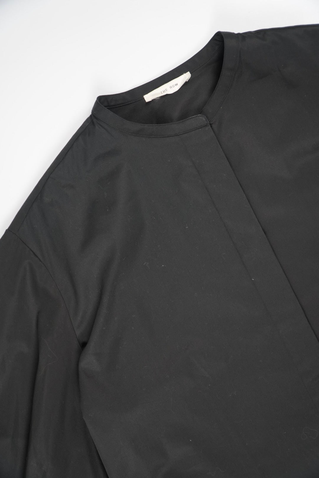 The Row Collarless Black Short Sleeve Polo