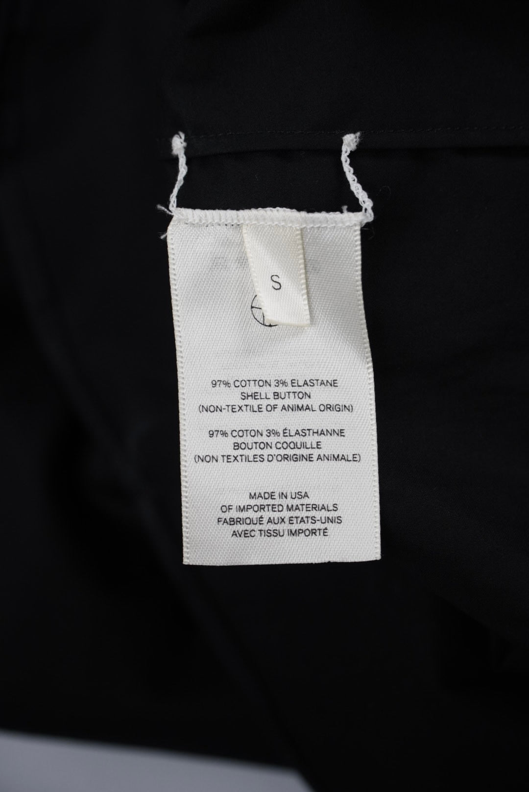 The Row Collarless Black Short Sleeve Polo