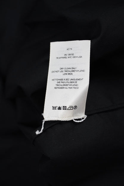 The Row Collarless Black Short Sleeve Polo