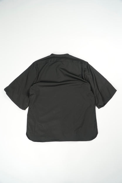 The Row Collarless Black Short Sleeve Polo