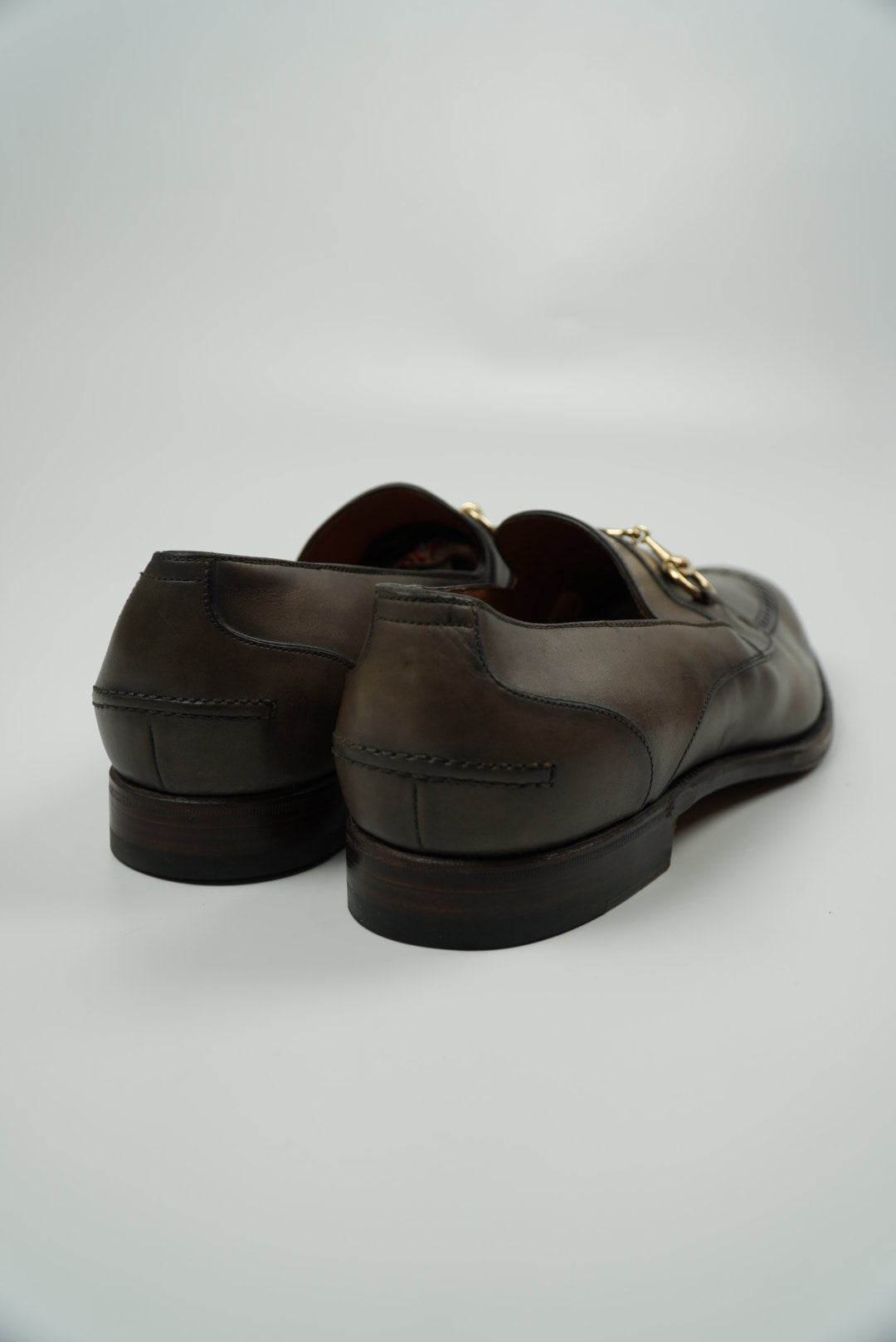 Gucci Brown Leather Horsebit Slip On Loafers