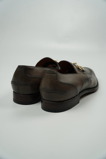 Gucci Brown Leather Horsebit Slip On Loafers
