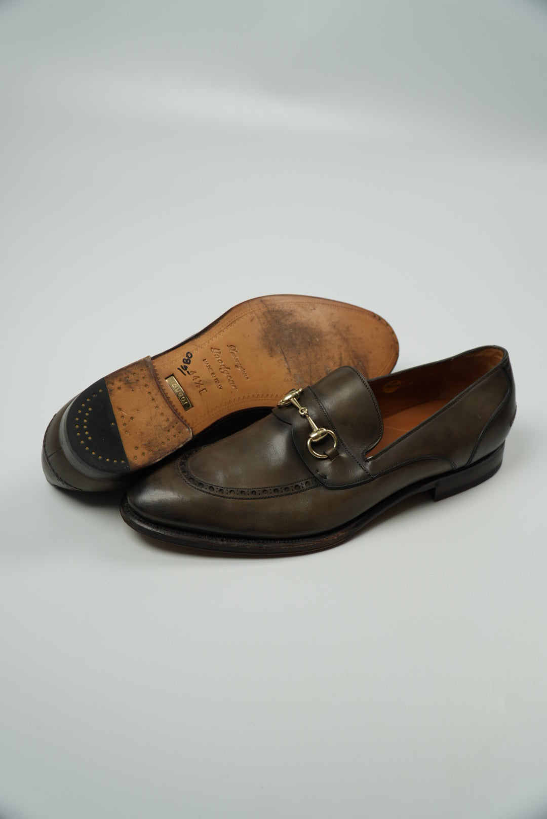 Gucci Brown Leather Horsebit Slip On Loafers