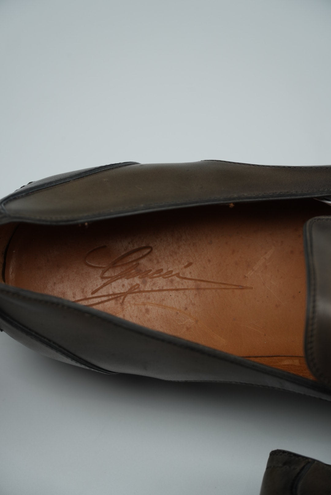 Gucci Brown Leather Horsebit Slip On Loafers