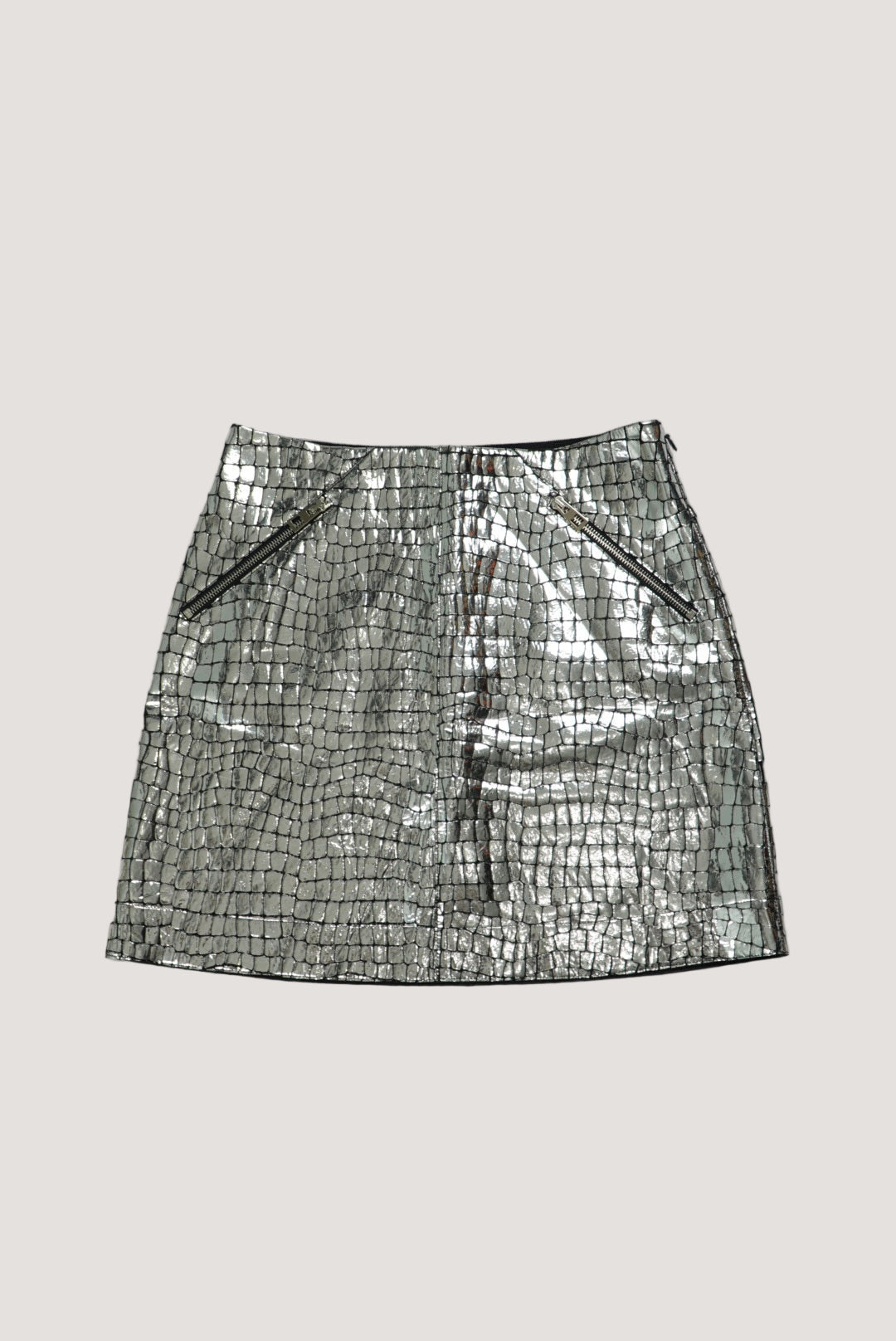 Loewe Silver Croc Skirt