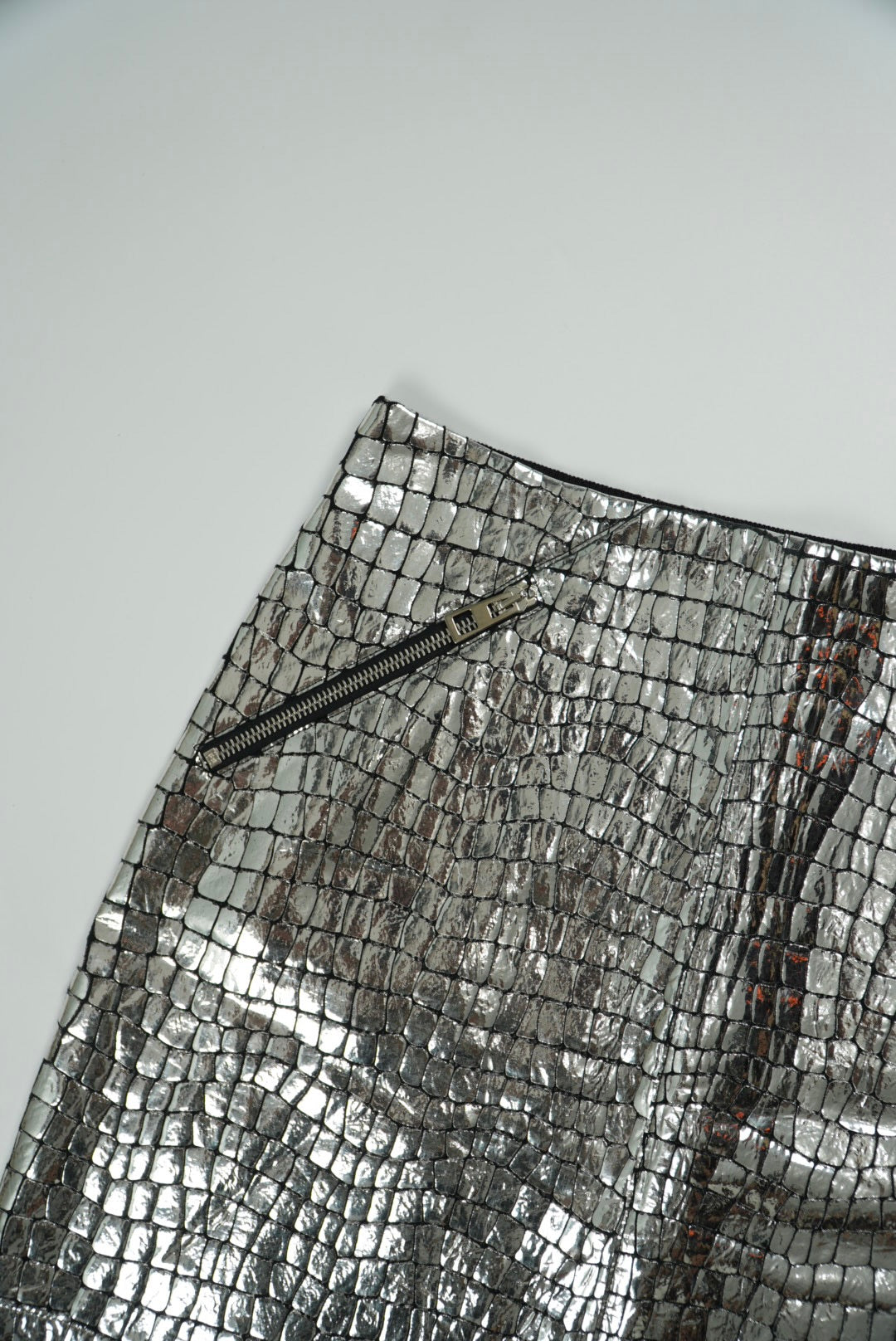 Loewe Silver Croc Skirt