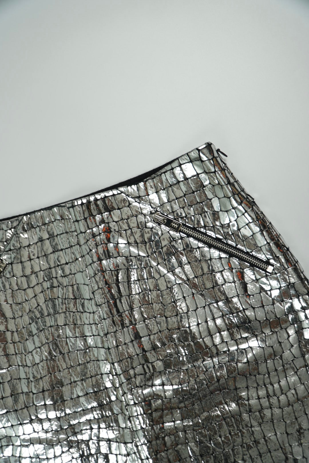 Loewe Silver Croc Skirt