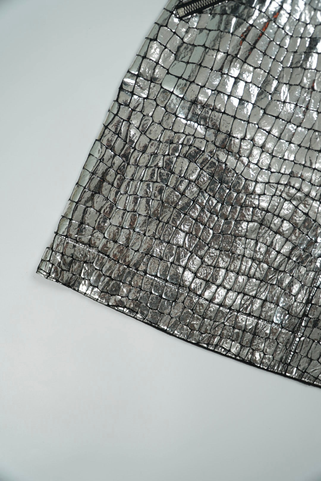 Loewe Silver Croc Skirt