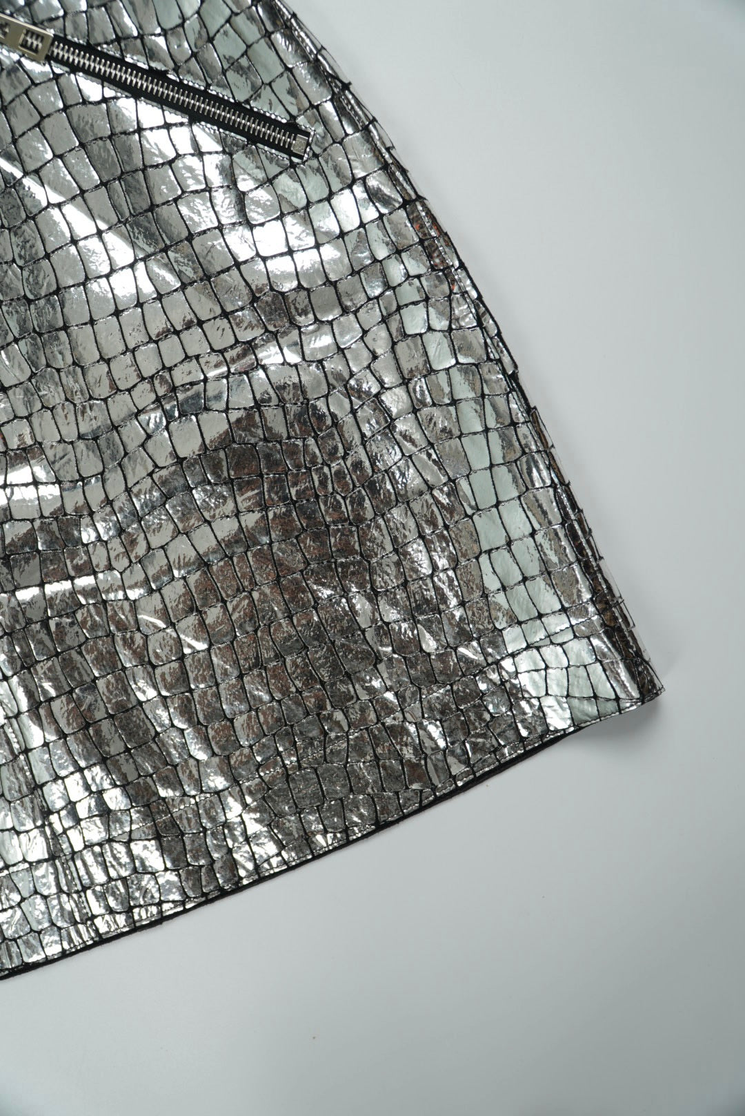 Loewe Silver Croc Skirt