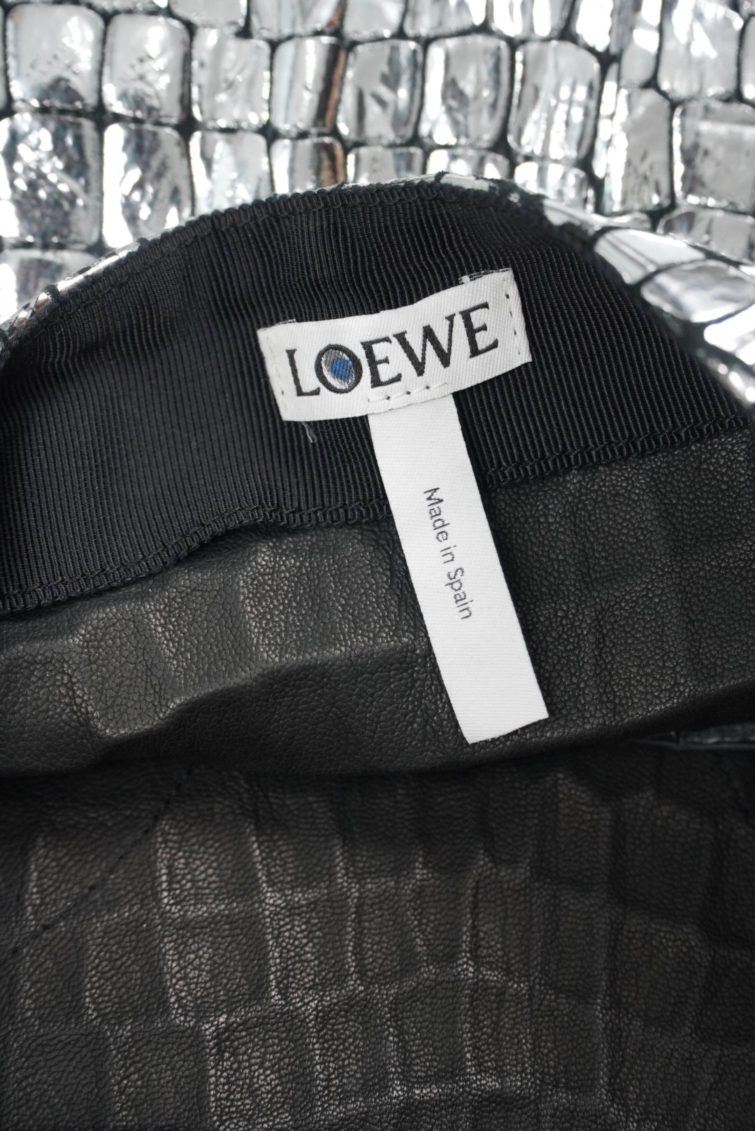 Loewe Silver Croc Skirt