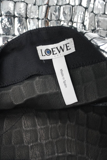 Loewe Silver Croc Skirt