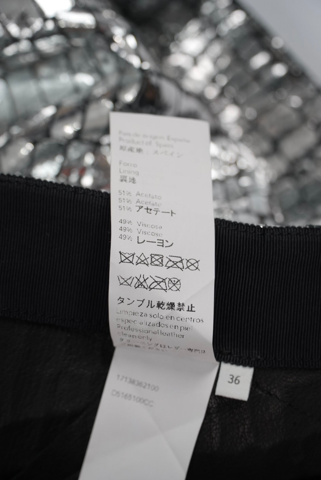 Loewe Silver Croc Skirt