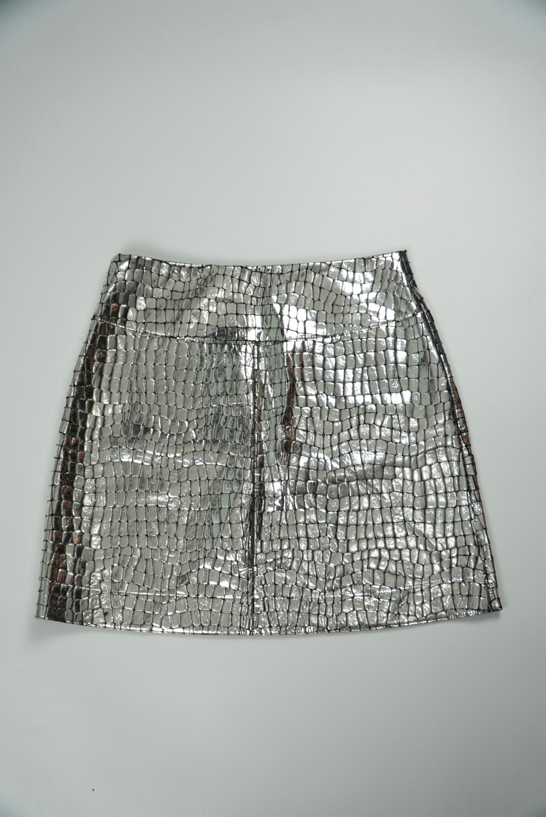Loewe Silver Croc Skirt