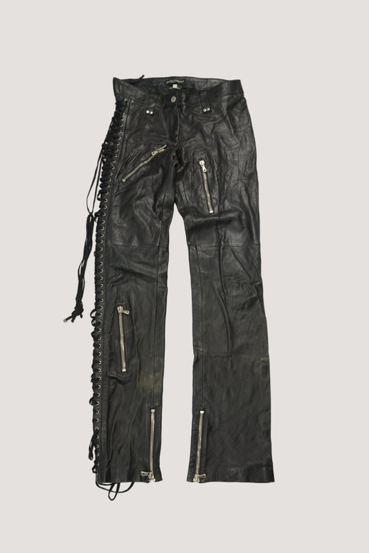 Dolce & Gabbana Archive Bondage Lace-Up Leather Pants