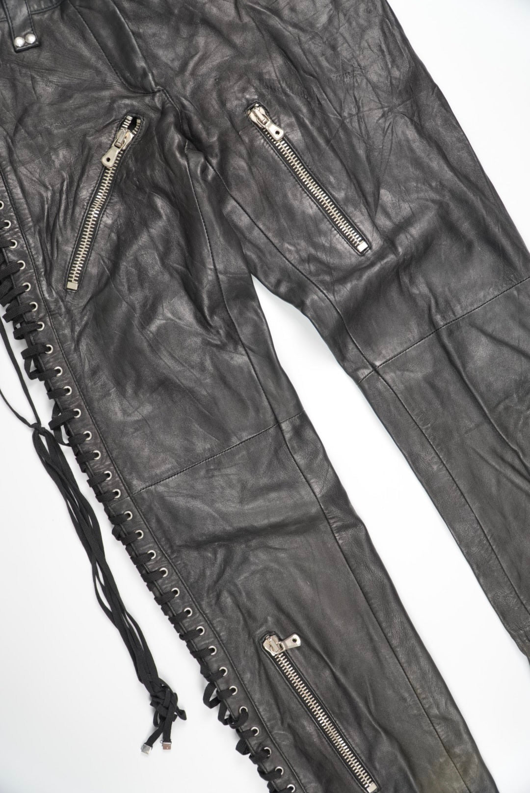 Dolce & Gabbana Archive Bondage Lace-Up Leather Pants
