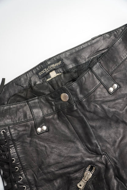 Dolce & Gabbana Archive Bondage Lace-Up Leather Pants