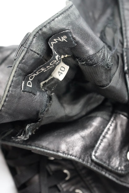 Dolce & Gabbana Archive Bondage Lace-Up Leather Pants