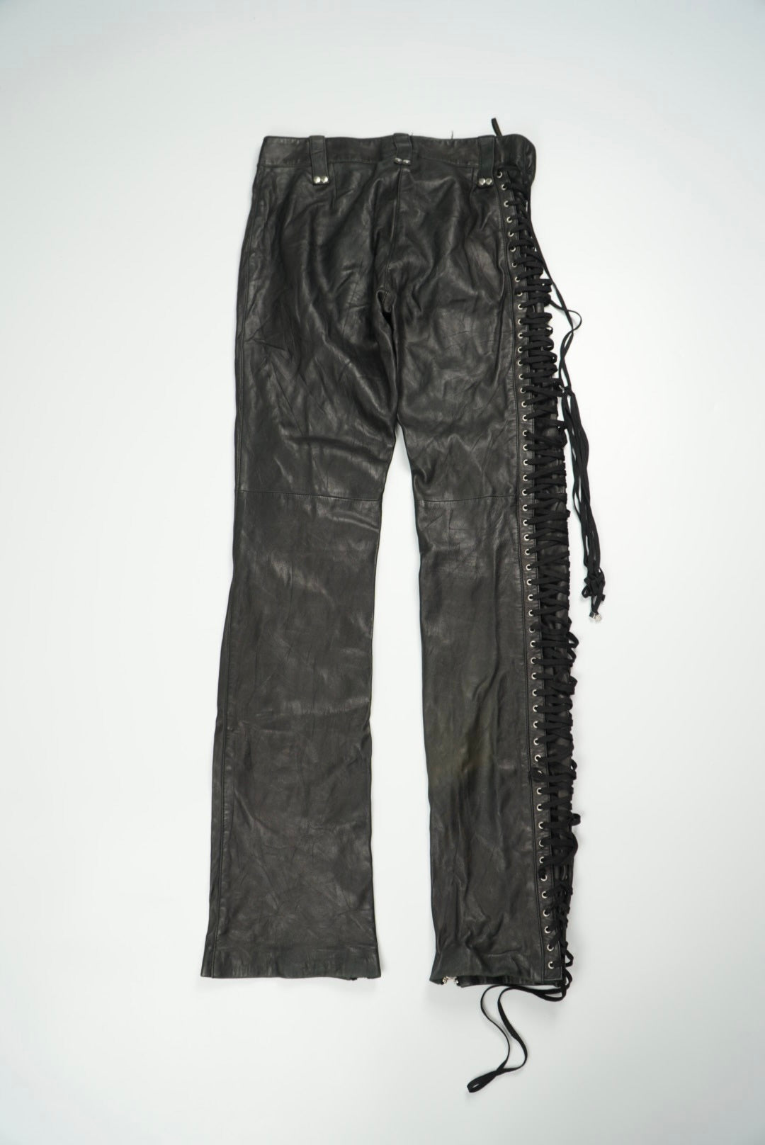 Dolce & Gabbana Archive Bondage Lace-Up Leather Pants