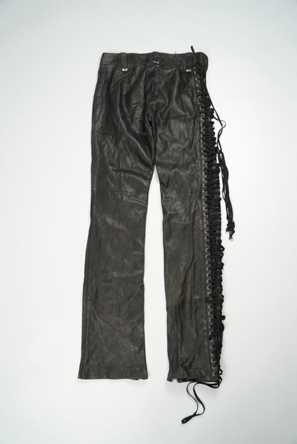 Dolce & Gabbana Archive Bondage Lace-Up Leather Pants