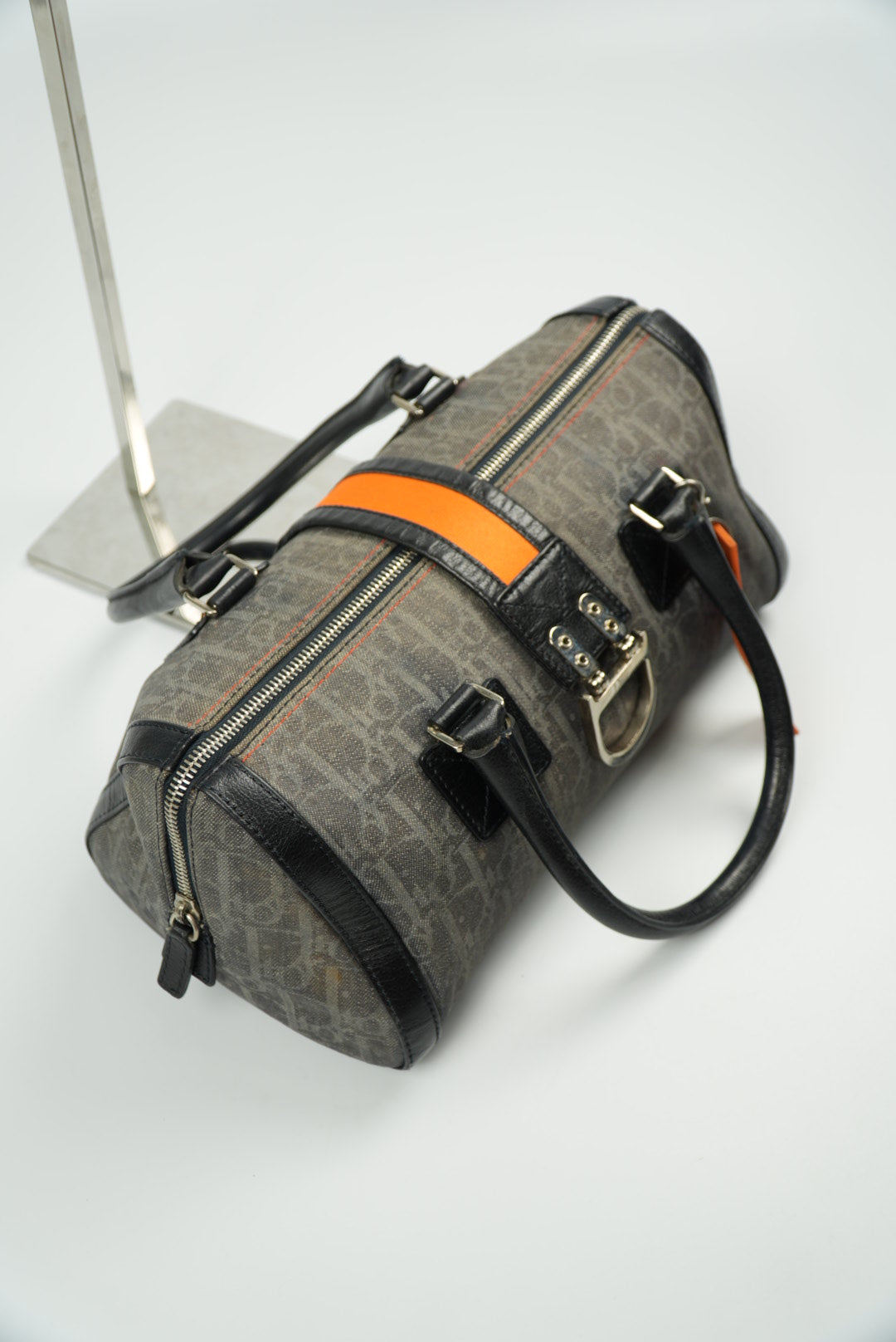 Christian Dior Diorissimo Trotter Denim Flight Handle Bag