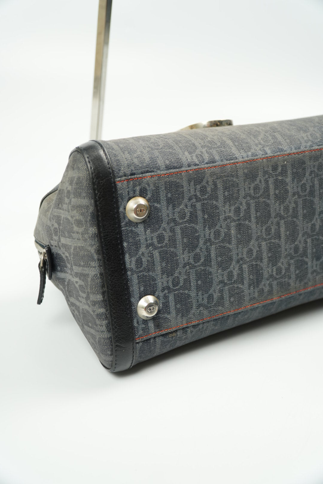Christian Dior Diorissimo Trotter Denim Flight Handle Bag