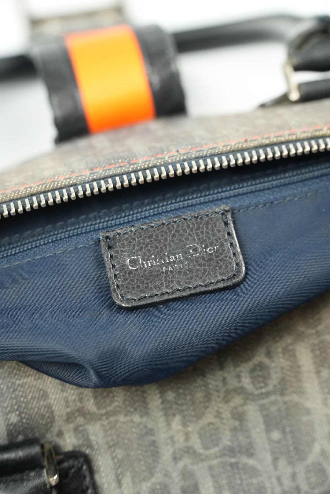 Christian Dior Diorissimo Trotter Denim Flight Handle Bag