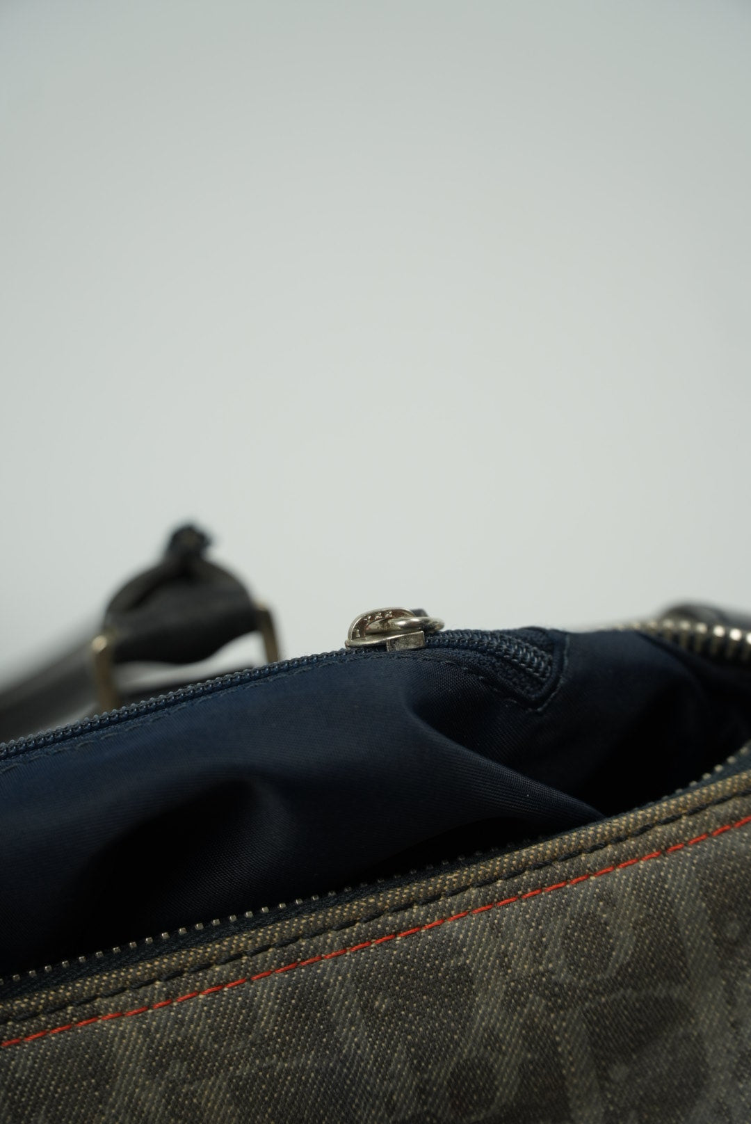 Christian Dior Diorissimo Trotter Denim Flight Handle Bag