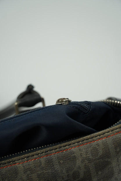 Christian Dior Diorissimo Trotter Denim Flight Handle Bag