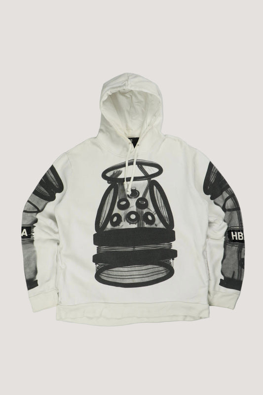 Hood By Air White Printed Hoodie