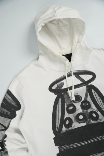 Hood By Air White Printed Hoodie