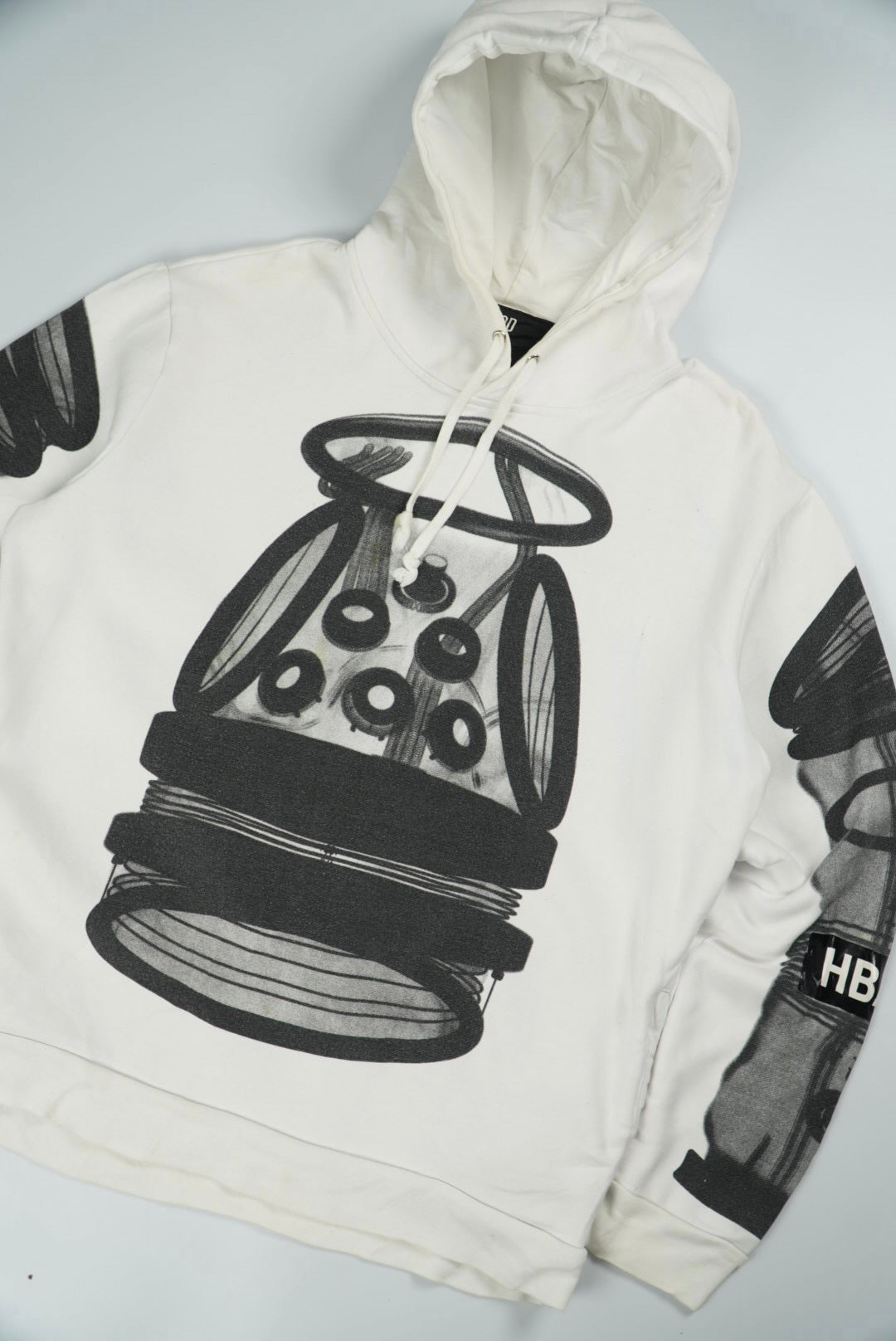 Hood By Air White Printed Hoodie