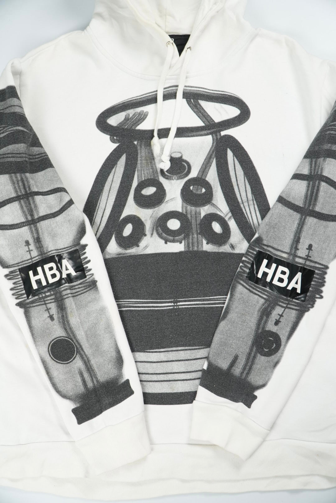 Hood By Air White Printed Hoodie