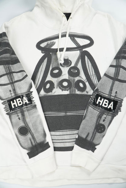 Hood By Air White Printed Hoodie