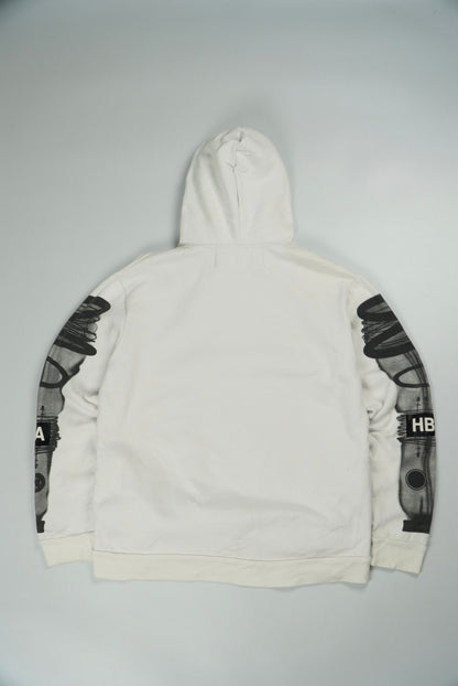 Hood By Air White Printed Hoodie