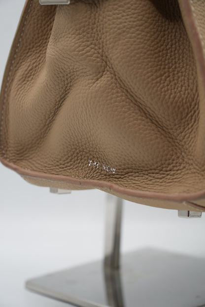 The Row Soft Margaux 10 Top-Handle Bag in Beige Calf Leather