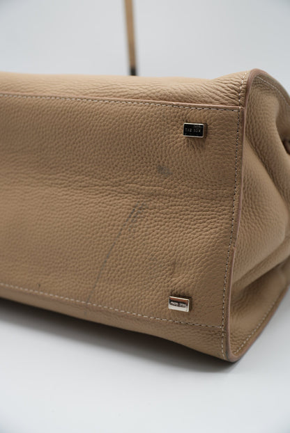 The Row Soft Margaux 10 Top-Handle Bag in Beige Calf Leather