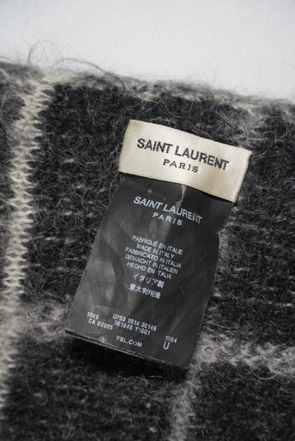 Saint Laurent Tartan Fringed Scarf
