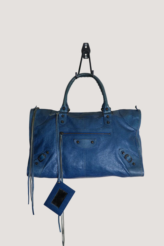 Balenciaga 2000’s Blue Motocross Classic Work Bag