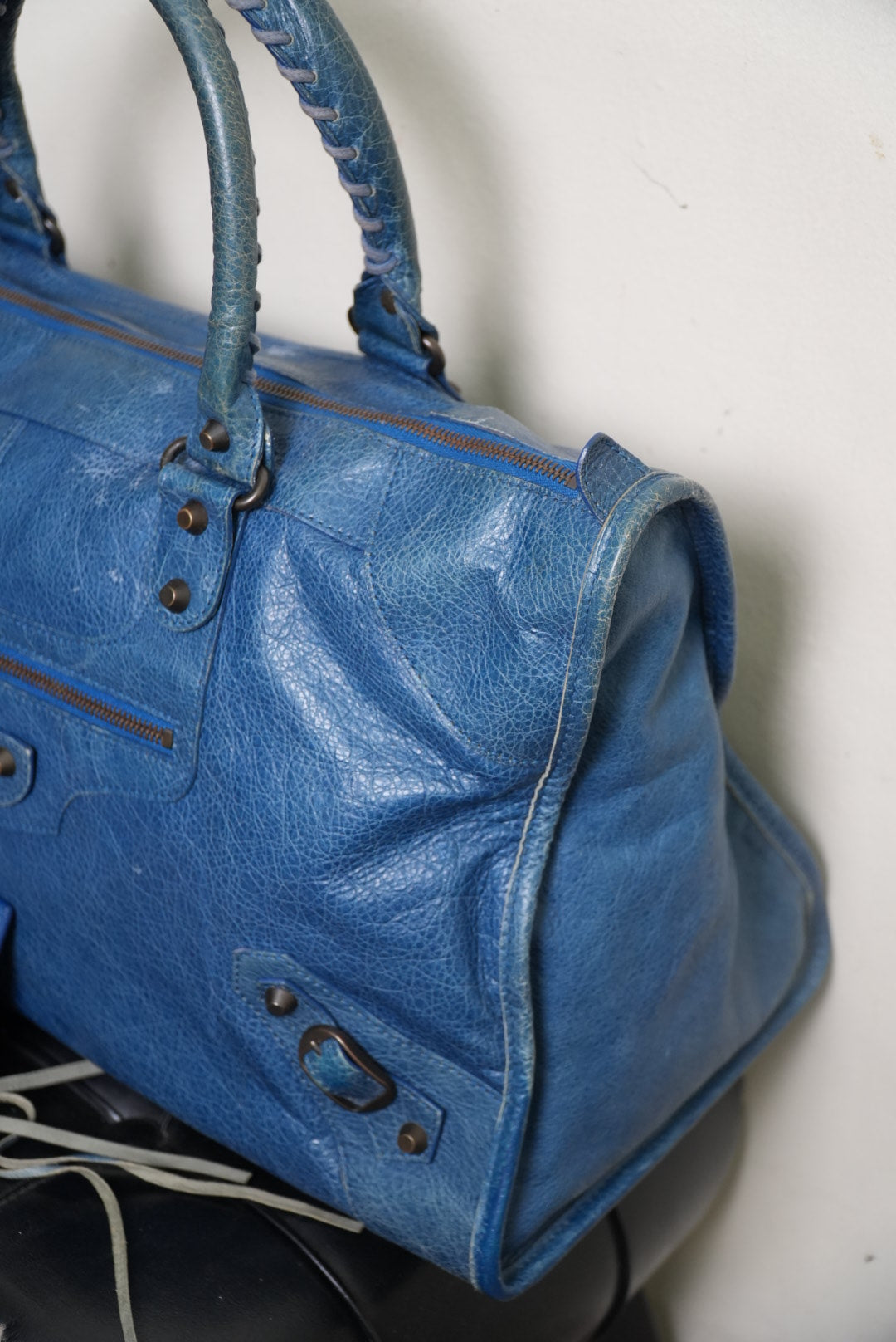 Balenciaga 2000’s Blue Motocross Classic Work Bag