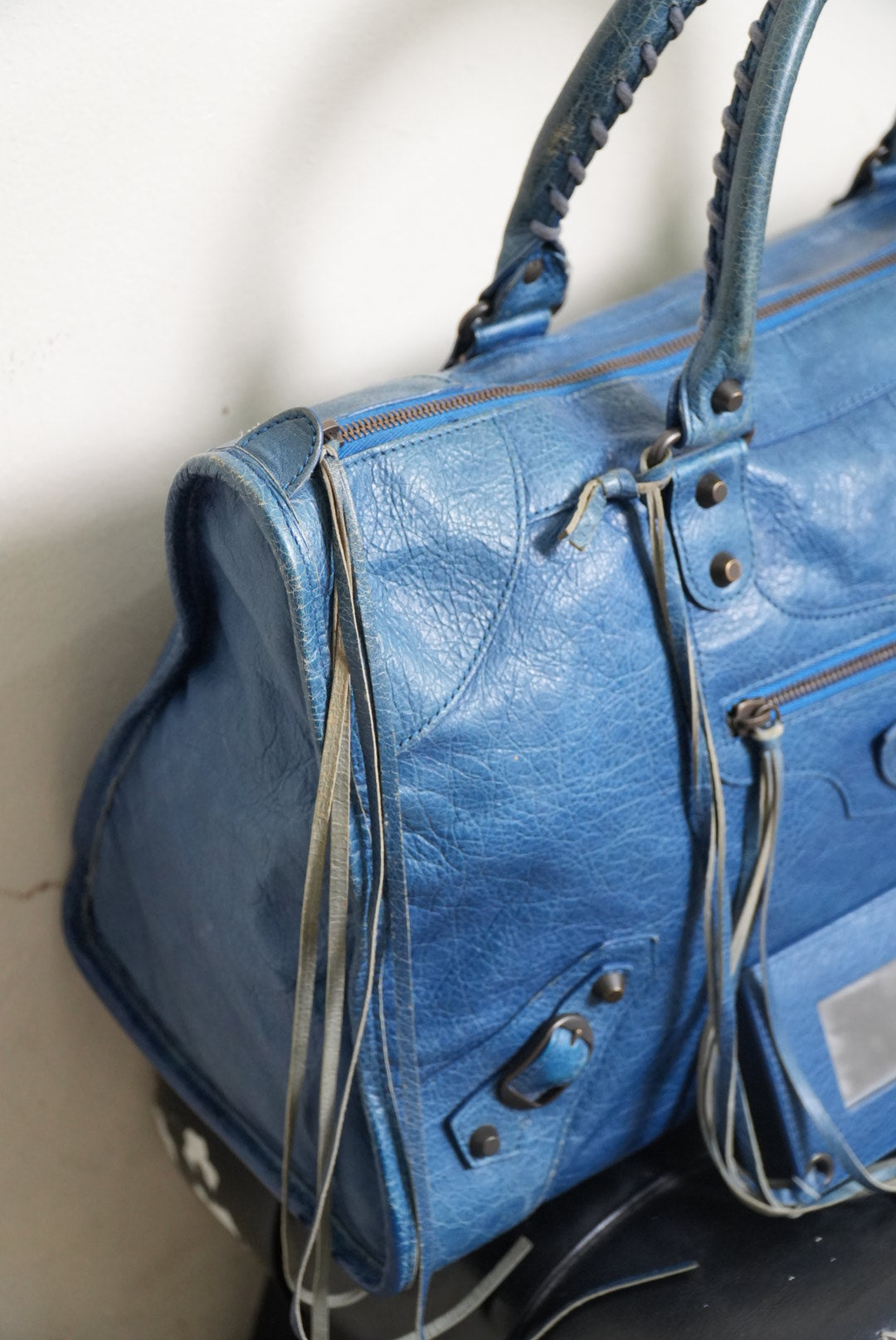 Balenciaga 2000’s Blue Motocross Classic Work Bag