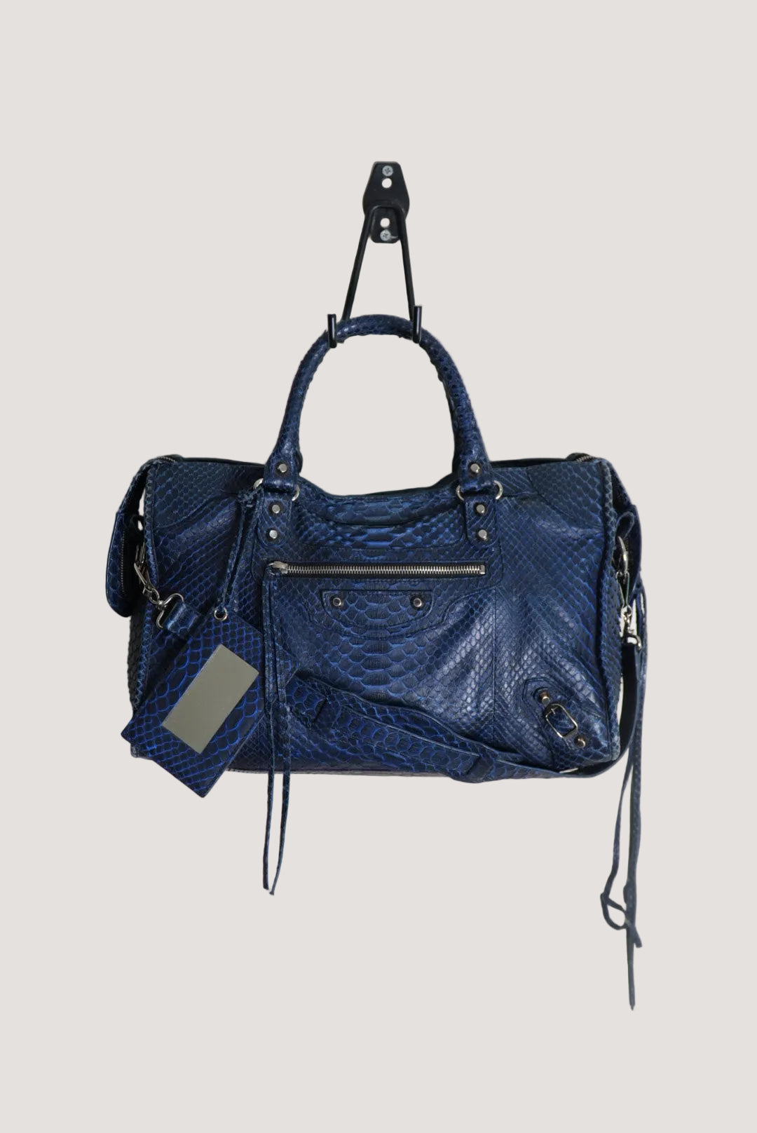 Balenciga 2000’s Blue Snakeskin City Bag