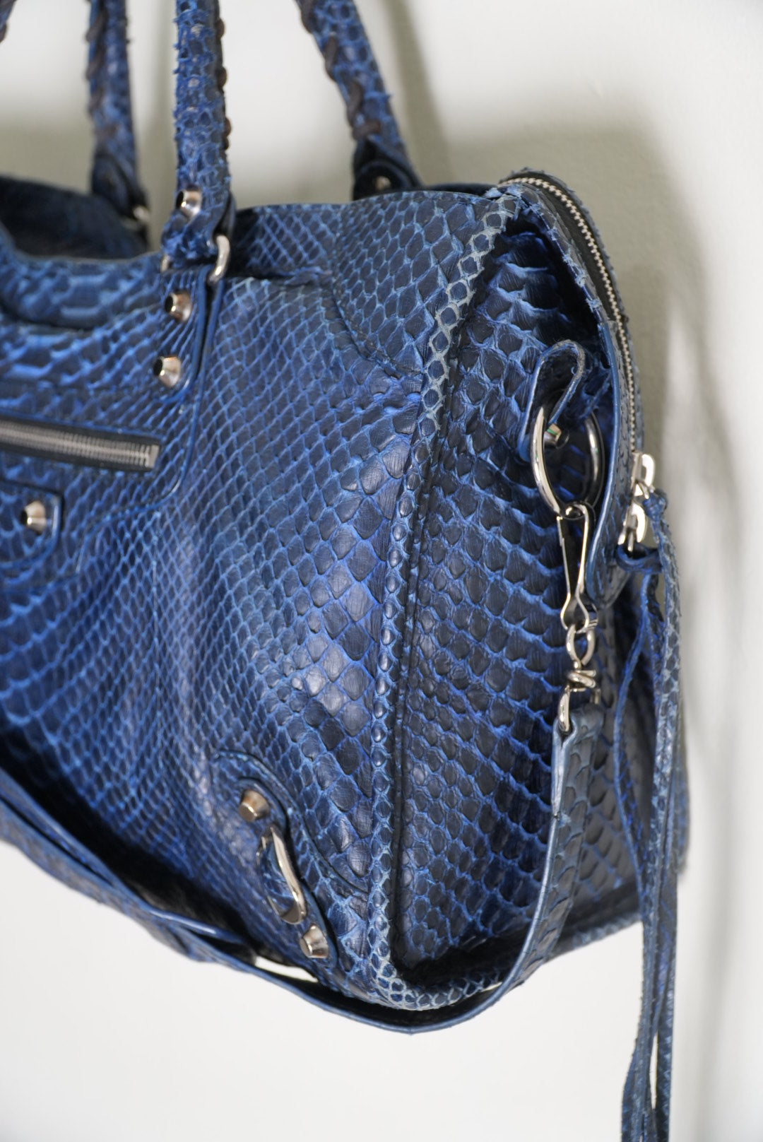 Balenciga 2000’s Blue Snakeskin City Bag