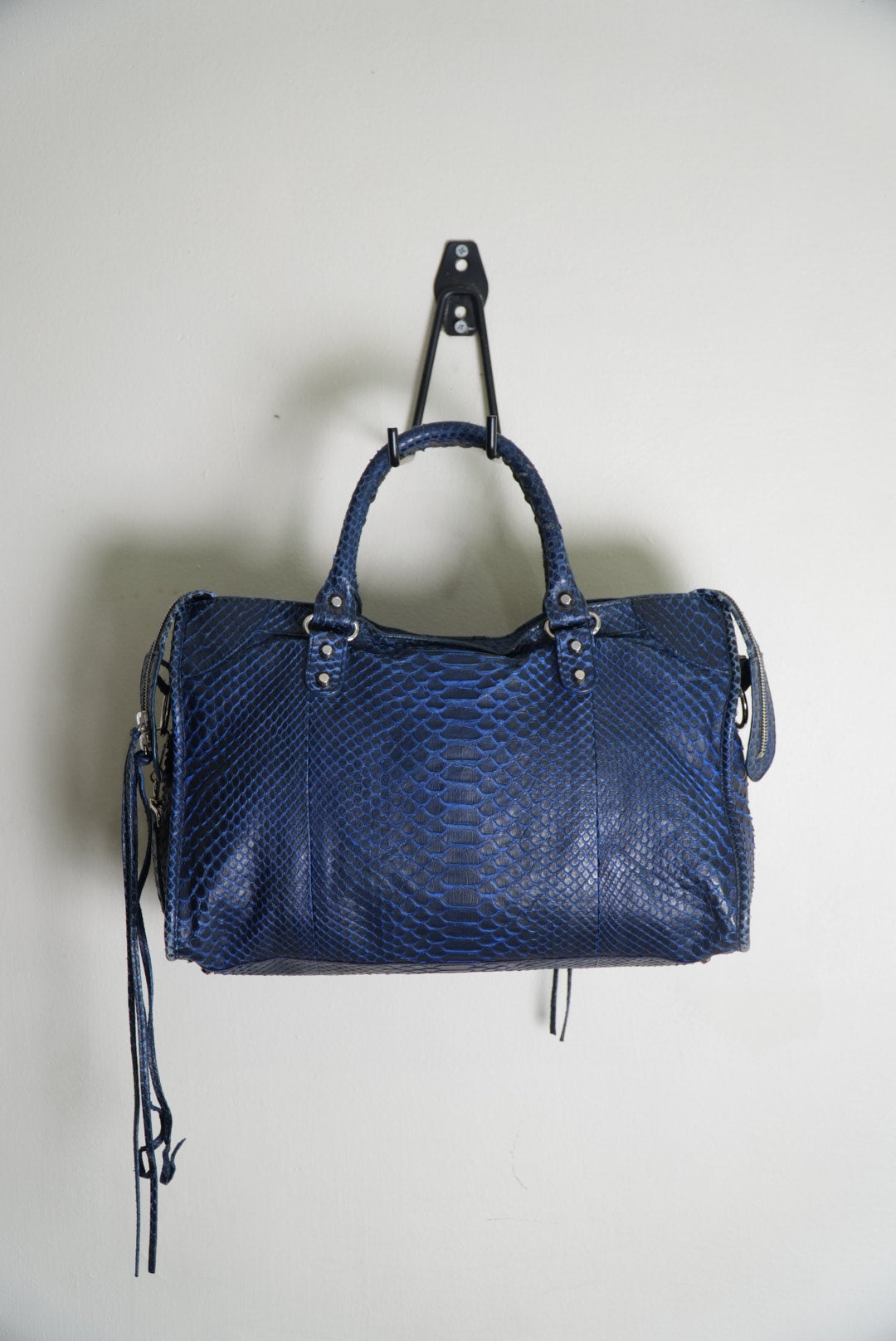Balenciga 2000’s Blue Snakeskin City Bag