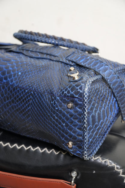 Balenciga 2000’s Blue Snakeskin City Bag