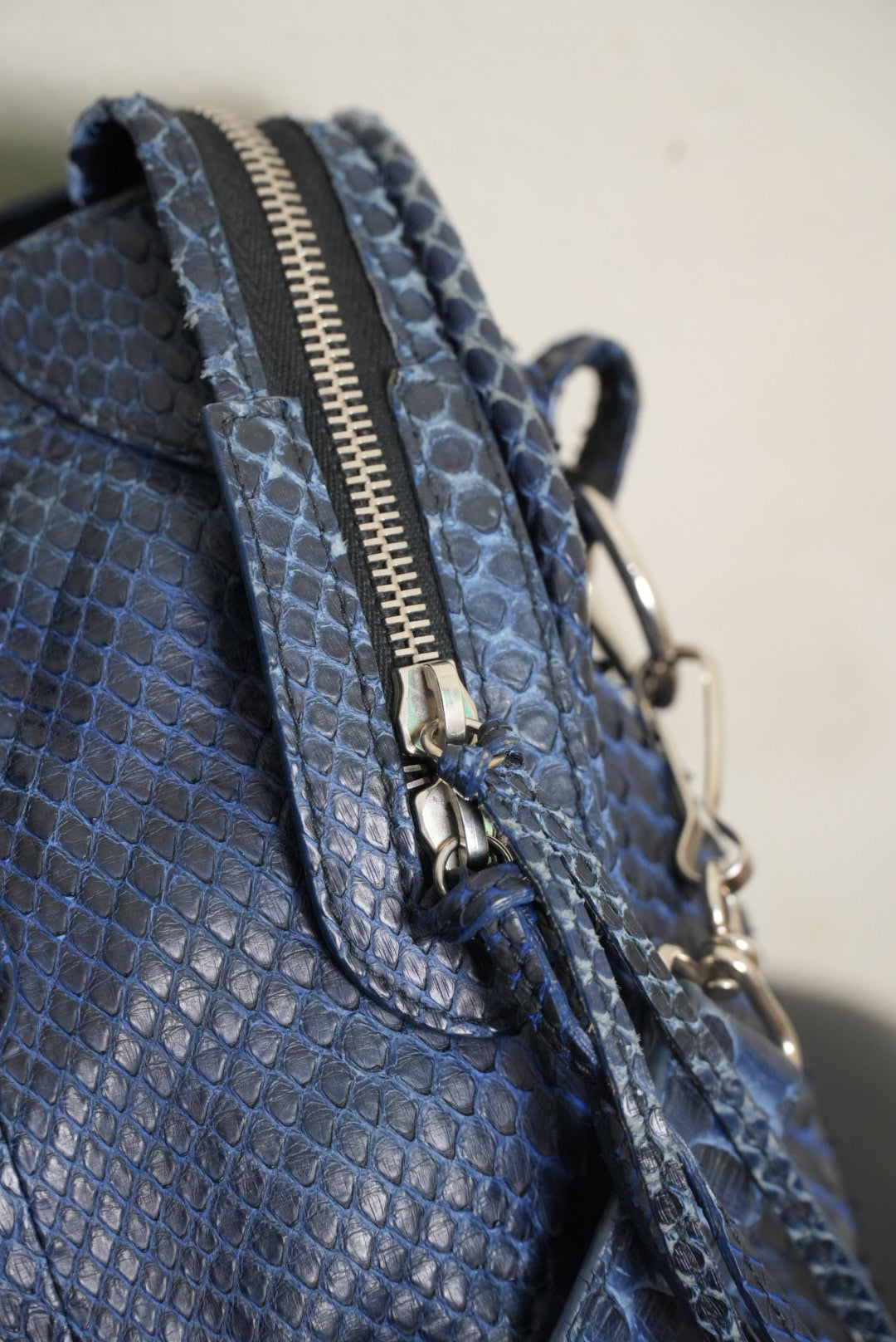 Balenciga 2000’s Blue Snakeskin City Bag