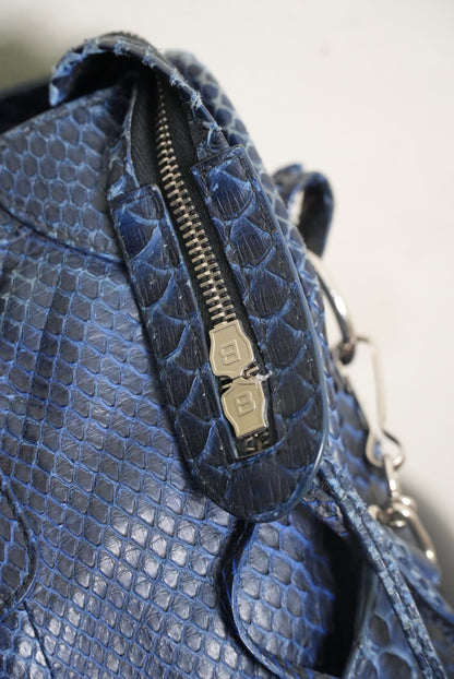 Balenciga 2000’s Blue Snakeskin City Bag