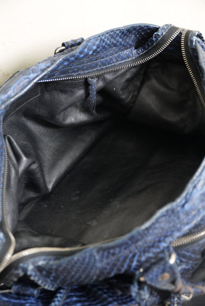 Balenciga 2000’s Blue Snakeskin City Bag